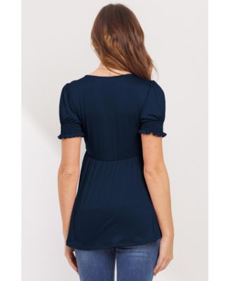 Maternity Wrap Nursing Top with Empire Waist