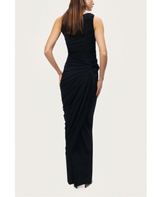 Women's Draped Sleeveless Maxi Dress