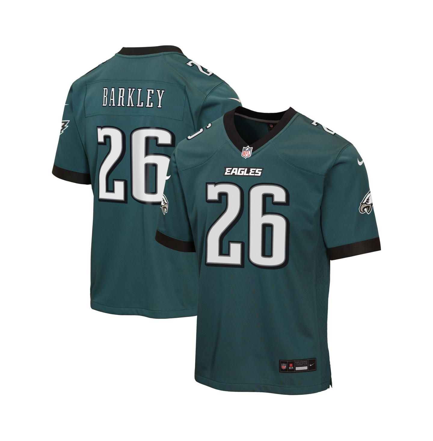 Детское джерси Nike Saquon Barkley Philadelphia Eagles Team Game, Midnight Green — фото 1