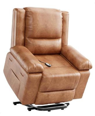 Oversized Wide Power Lift Recliner Chair - Heat and Massage, Adjustable Back and Legs, PU Leather Electric Lift Chair Designed for The Elderly