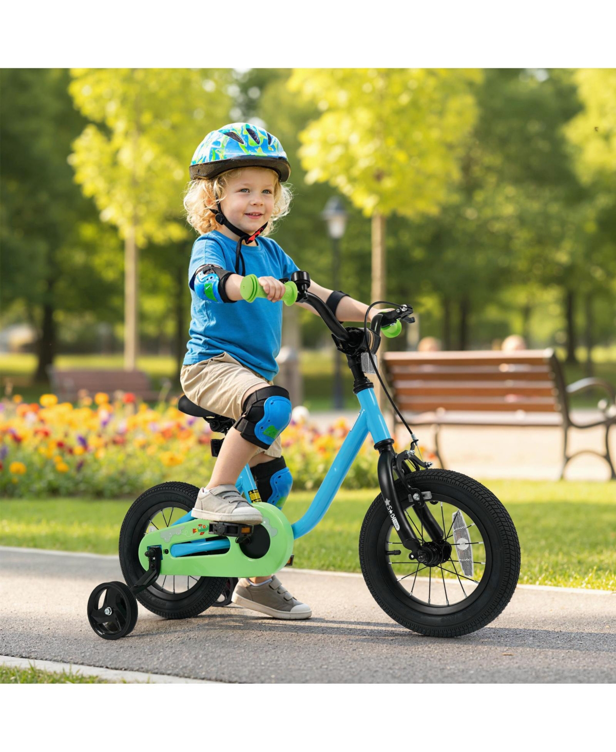 Slickblue Kids Bicycle for Children Beginner Bike with Training Wheels