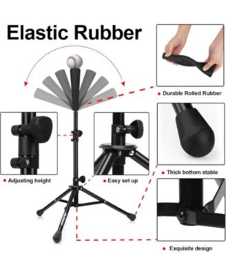 Baseball Softball Practice Net with Batting Tee and Ball Caddy, Bonus Strike Zone Target and Bow Frame