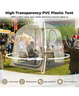 7 x 7 FT Clear Pop-Up Sports Tent Waterproof Bubble Pod with Sealed Floor