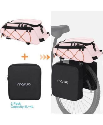 Bike Rack Bag with Removable Panniers Insulated Waterproof Bicycle Trunk Cooler Storage Rear Seat Cargo for Commuting Travel Camping