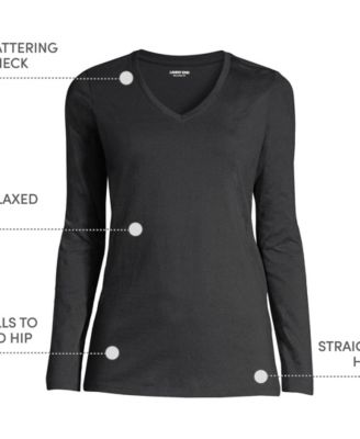 Women's Supima Cotton Long Sleeve V-Neck T-Shirt