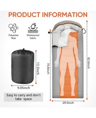 Sleeping Bag Portable Waterproof 4 Seasons Camping Adults Backpacking Camping Outdoor Recreation Gear