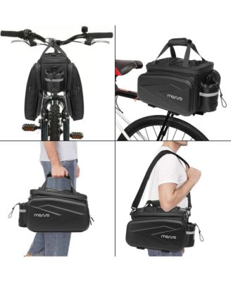 Insulated Bike Rear Rack Bag 8L Trunk Cooler with Foldable Panniers, Waterproof Cycling Storage Bag with Shoulder Strap for Commuting