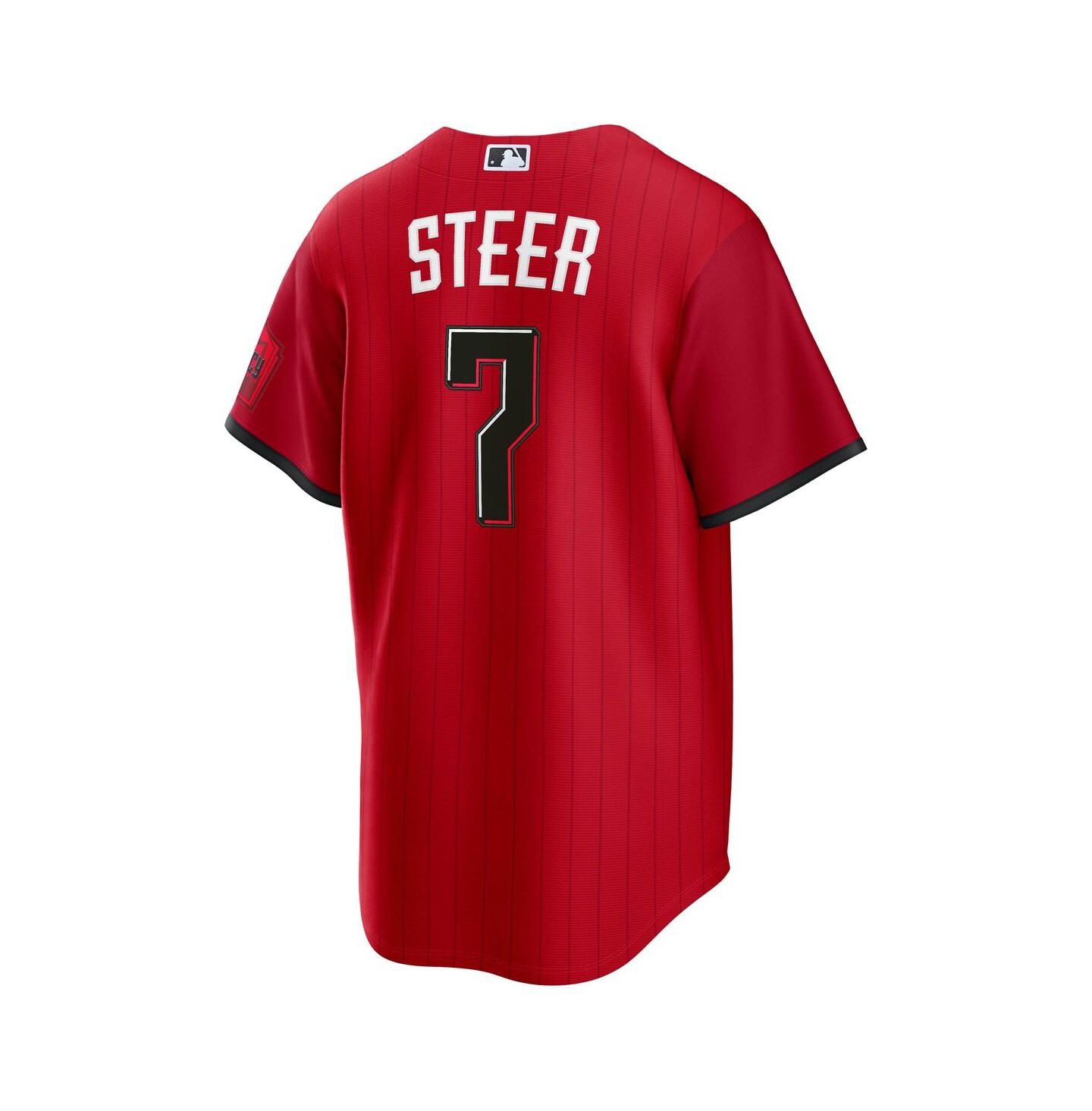 Мужской топ Nike Spencer Steer Red Cincinnati Reds 2026 City Connect Stadium Jersey — фото 3