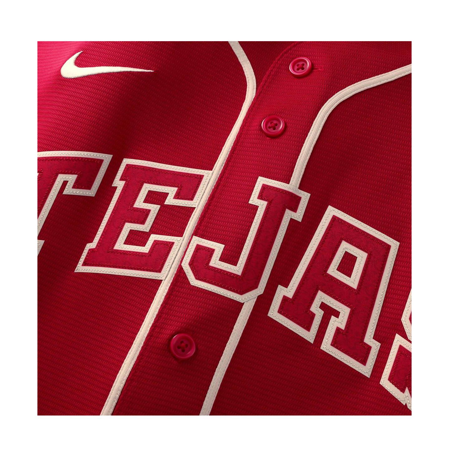 Мужской топ Nike Brandon Nimmo Red Texas Rangers 2026 City Connect Stadium Jersey — фото 4