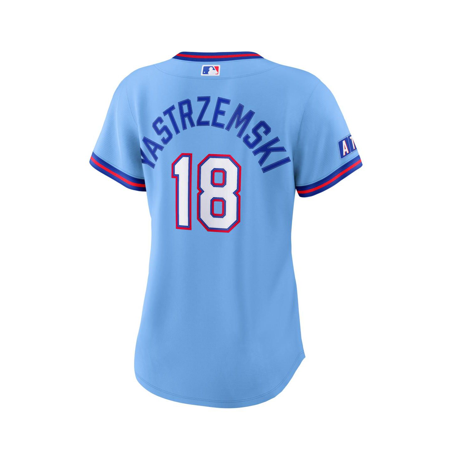 Женский топ Nike Mike Yastrzemski Powder Blue Atlanta Braves 2026 City Connect Stadium Jersey — фото 3
