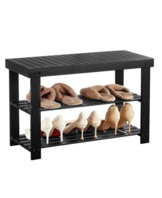 3-Tier Bamboo Shoe Rack Bench,286 lbs Capacity