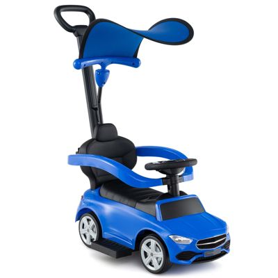 Toddler Ride On Push Car with Canopy, Sliding and Walking Modes