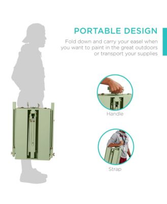 French Easel, 32pc Beginners Kit Portable Wooden Adjustable Tripod  w/ Paint Supplies