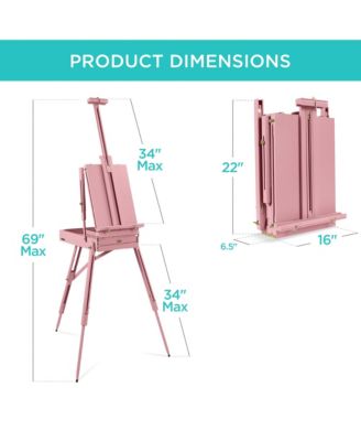 French Easel, 32pc Beginners Kit Portable Wooden Adjustable Tripod  w/ Paint Supplies