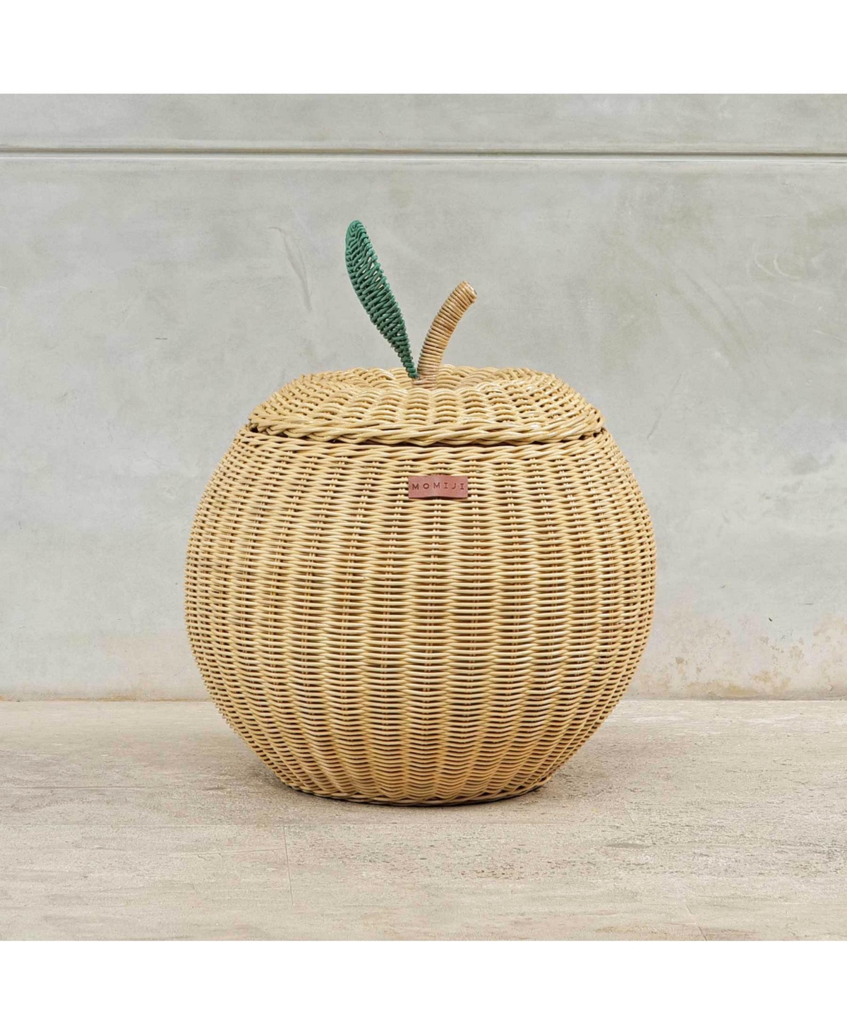 Momiji Apple Handcrafted Rattan Storage Basket with fabric lining