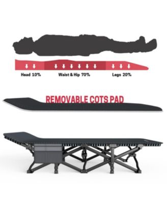 Camping Cot Folding Bed with Cushion Carry Bag 450Lbs Camping Outdoor Recreation Gear