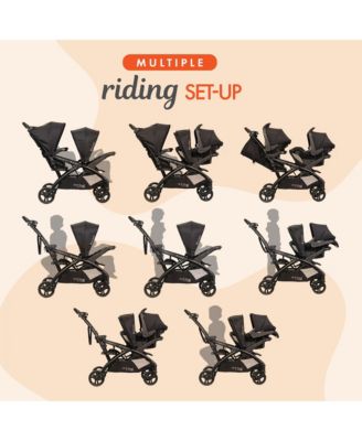 Sit N' Stand Double Stroller with EZ-Lift Car Seat (2 Pack), Stormy