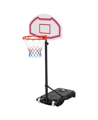 Kids Basketball Hoop, 5.2-6.9 ft Height Adjustable Stand with Rolling Wheels, Nylon Net, Portable Backboard Set