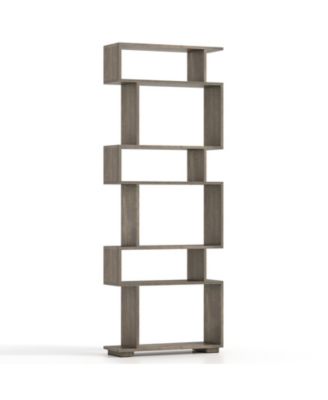 6-Tier Geometric Bookshelf with Anti-Tipping Kits