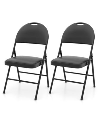 2-Pack Padded Folding Chairs with Metal Frame and Carry Handle