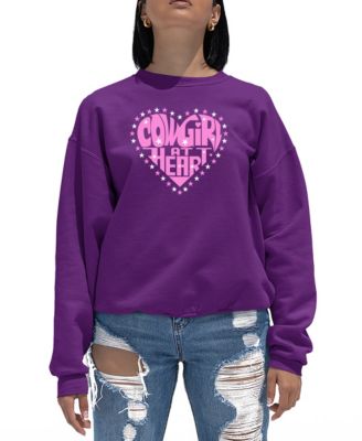 Women's Cowgirl at Heart Word Art Crewneck Sweatshirt