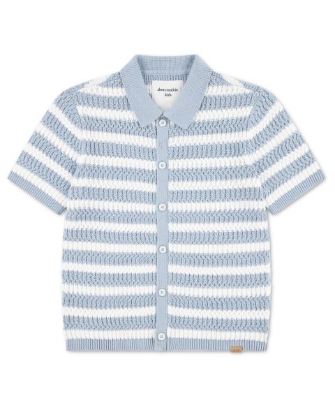 Рубашка abercrombie kids Swolo Short-Sleeve для мальчиков, цвет: Синий туманный