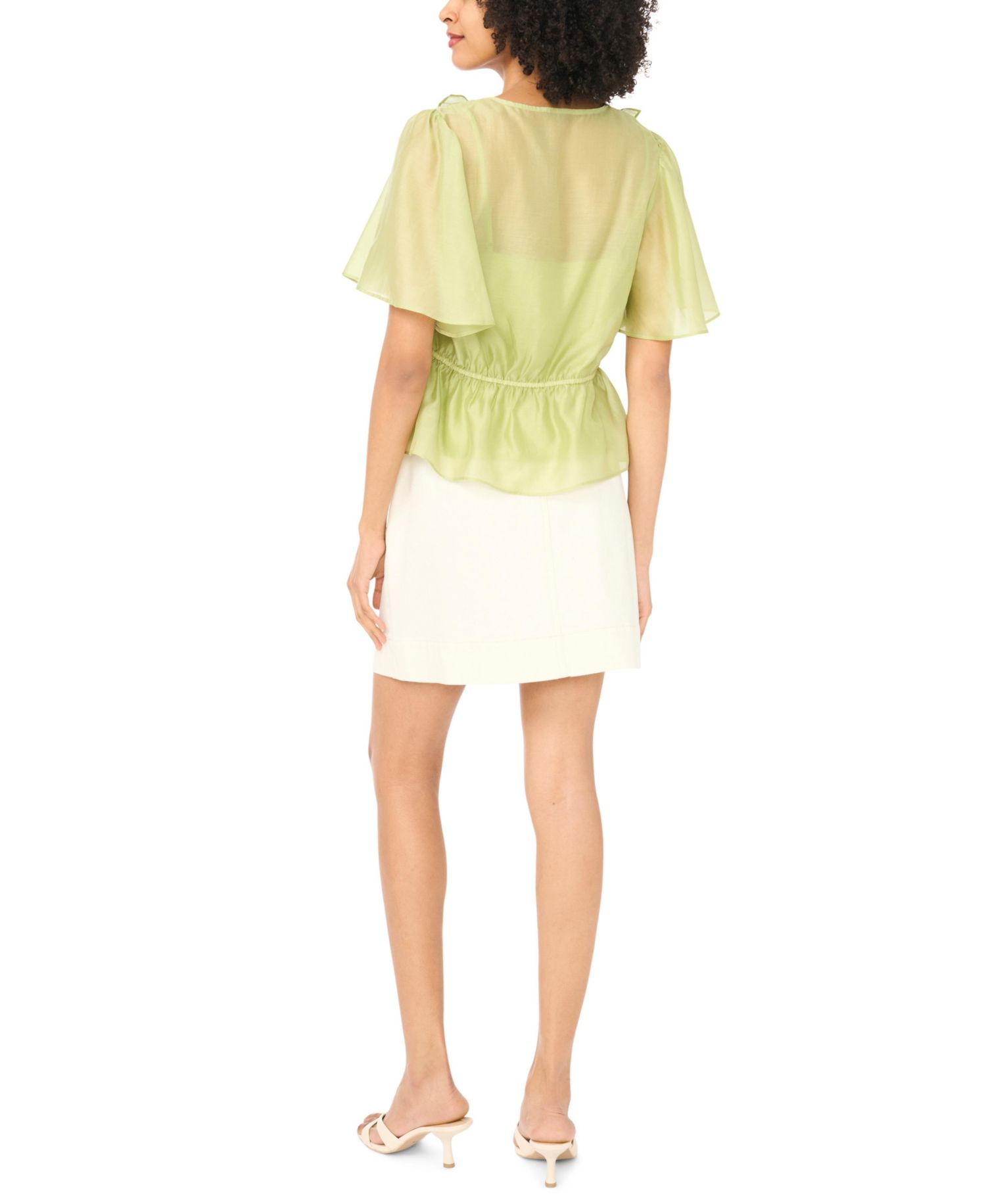 Women's Flutter-Sleeve V-Neck Top