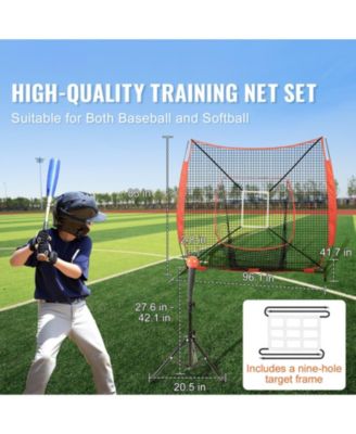 Baseball Softball Practice Net with Bow Frame and Carry Bag