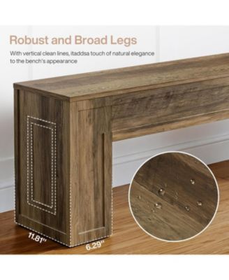 55" Entryway Bench, Farmhouse Indoor End of Bed Bench, Shoe Bench