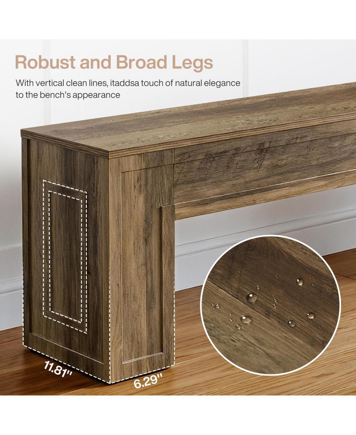 Tribesigns 55" Entryway Bench, Farmhouse Indoor End of Bed Bench, Shoe Bench