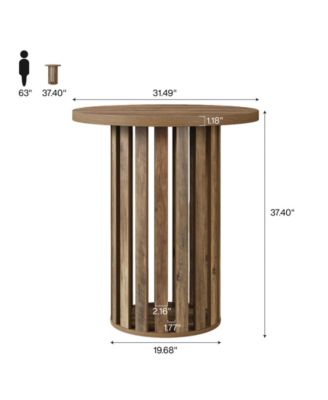 Round Bar Table, 37.4" High Bistro Pub Table for Home Bar, Dining Room, Party, Cocktail, Living Room, Small Space