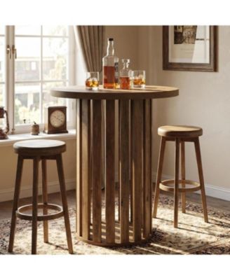 Round Bar Table, 37.4" High Bistro Pub Table for Home Bar, Dining Room, Party, Cocktail, Living Room, Small Space