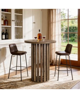 Round Bar Table, 37.4" High Bistro Pub Table for Home Bar, Dining Room, Party, Cocktail, Living Room, Small Space