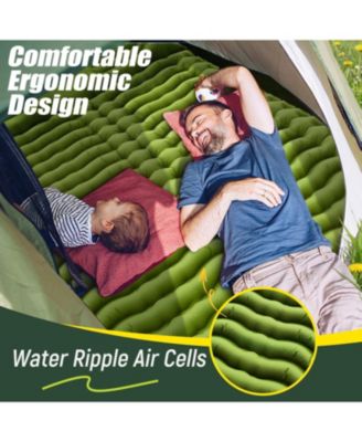 2 Person Self Inflating Sleeping Pad with Pillow Foot Pump Camping Outdoor Recreation Gear