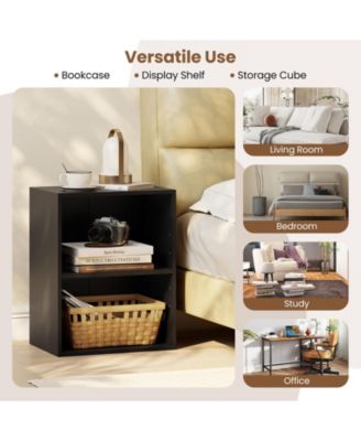 Two Cube Floor Standing Bookcase with Adjustable Shelf Positions