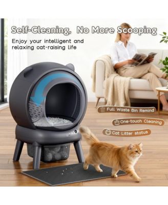 Dual color self cleaning litter box with large capacity, APP control
