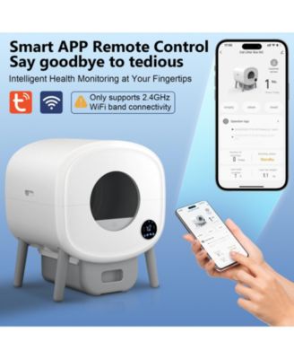 Fumoi Self Cleaning Litter Box,Large Capacity Automatic Cat Litter Box Self Cleaning for Multiple Cats with App Control and Safety Protection