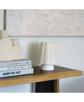 Ceramic Small LED Desk Lamp with Fabric Shade