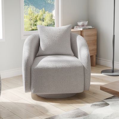 Swivel Barrel Chair Velvet Accent Armchair 360 Degree Swivel Club Chair for Living Room Bedroom Reception Room