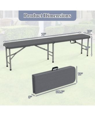 6 Feet Folding HDPE Bench with 1320 LBS Capacity and Handle Lock