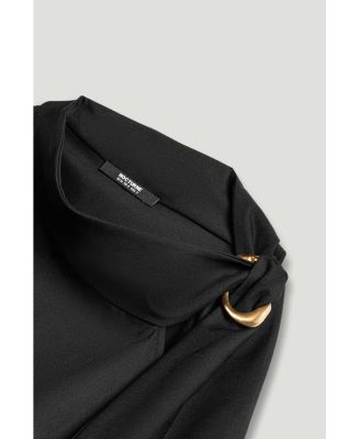 Women's Asymmetric Buckle-Detail Blouse