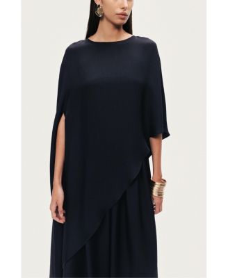 Women's Draped Cape Blouse