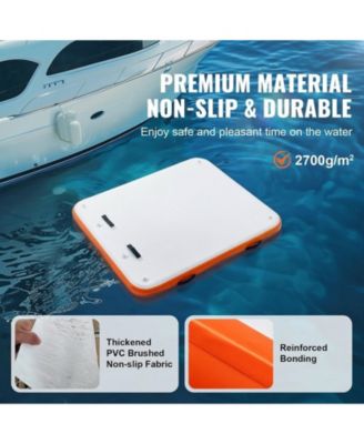 6 x 5 ft Inflatable Floating Dock Platform with Carry Bag