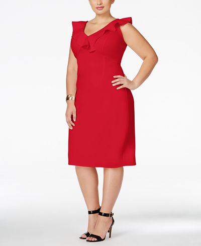 Love Squared Trendy Plus Size Ruffled Bodycon Dress