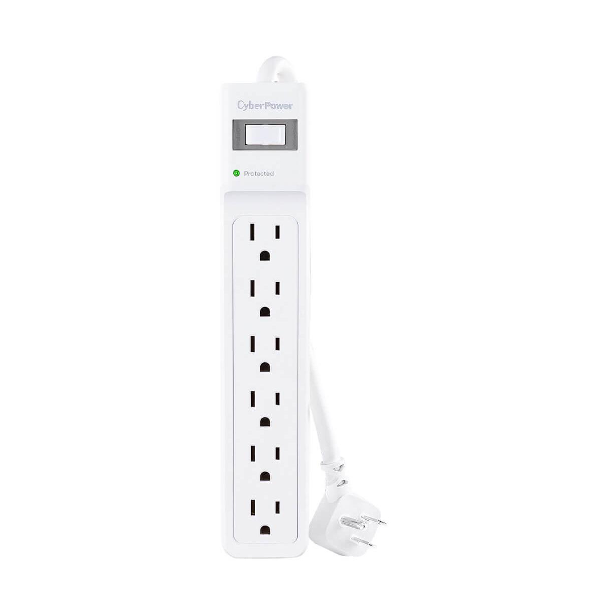 CyberPower Essential Series 6-Outlet Surge Protector with Power Cord - White