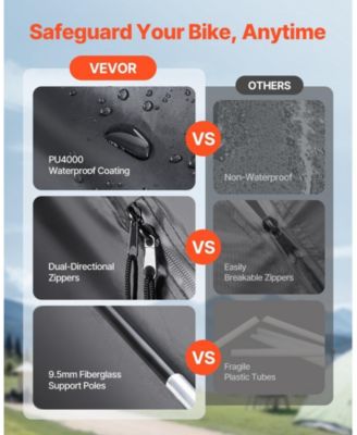 Outdoor Bike Storage Tent for 1 to 2 Bicycles with Dual Zippers