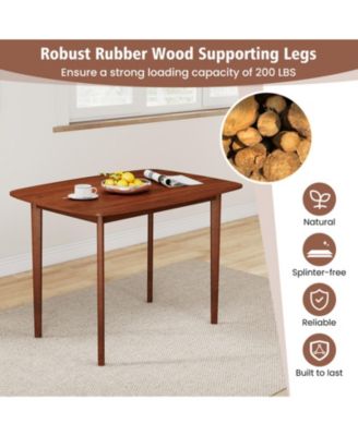 Rectangular Walnut Finish Kitchen Table for 2-4 with Triangular Bracing