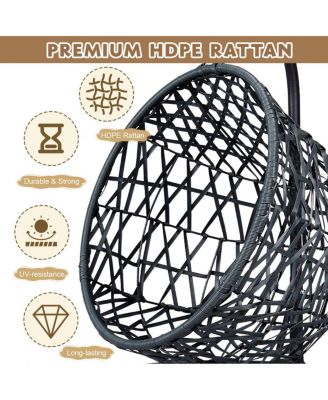 Cat House Swing Bed, Indoor Egg Chair with Cushion, Rattan Look, for Small Pets
