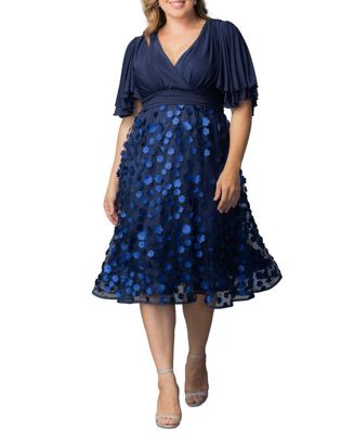Plus Size Pretty Petals Mesh Cocktail Dress