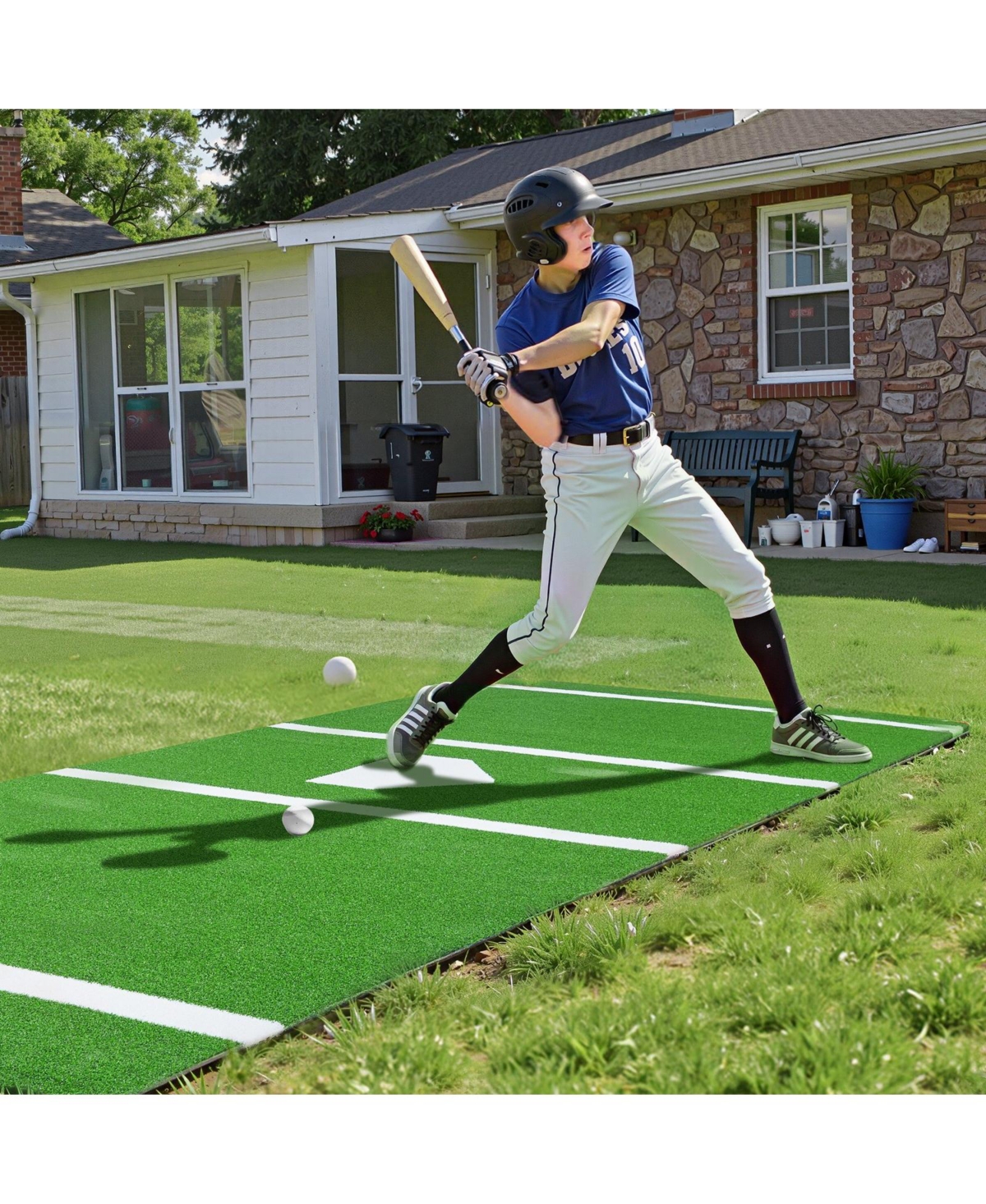 Mecale 12 x 6 Ft Baseball Hitting Mat with Home Plate